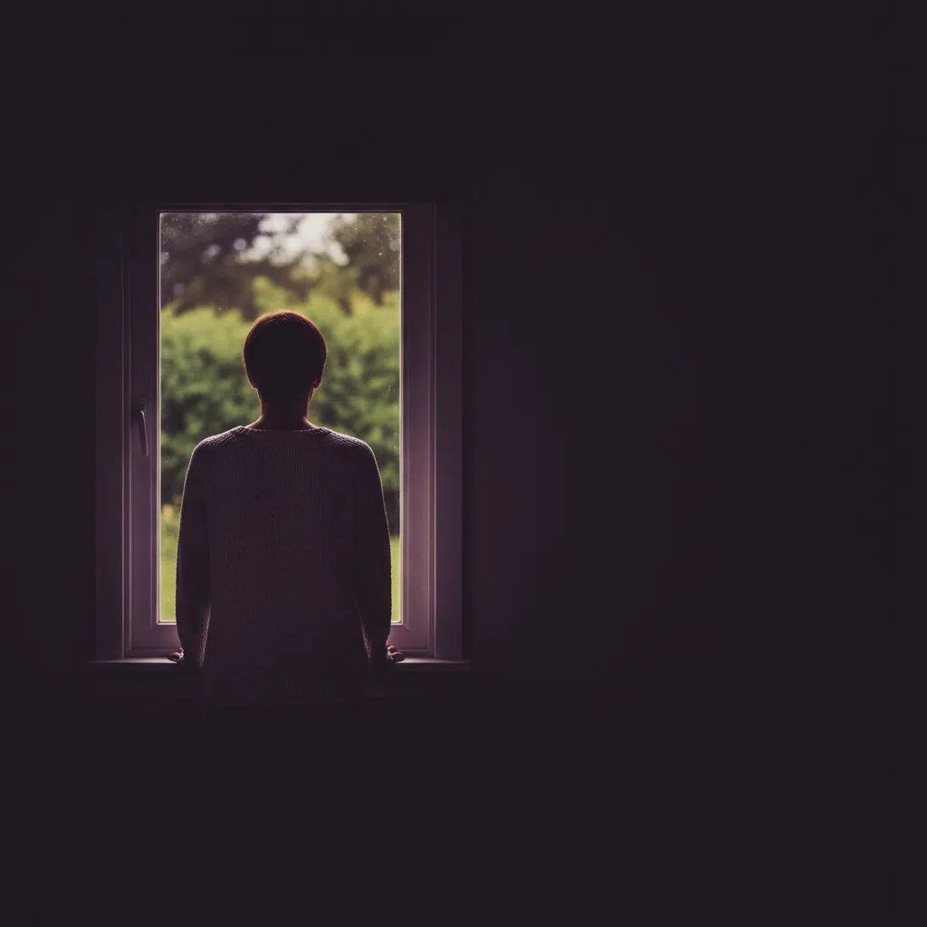 Reader testimonial - anonymous person looking out a window